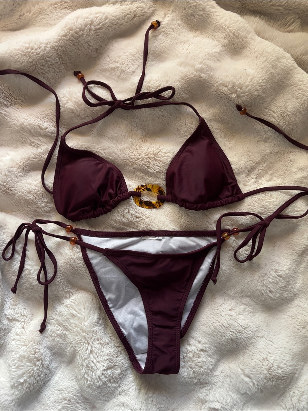 moana bikini Burgundy Triangle Bikini